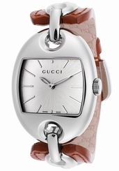 Gucci Watches : YA121311 Quartz Analog Brown Leather Women Watch