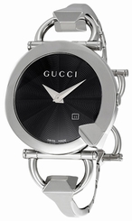 Gucci Watches : YA122502 Quartz Black Dial Date Stainless Steel Women Watch