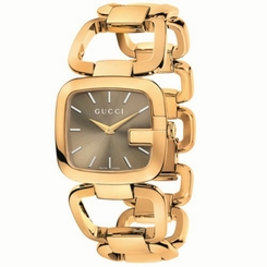 Gucci Watches : YA125408 Quartz Brown Dial Gold Tone Stainless Steel Women Watch