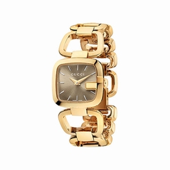 Gucci Watches : YA125511 Quartz Dark Brown Dial Gold Tone Stainless Steel Women Watch