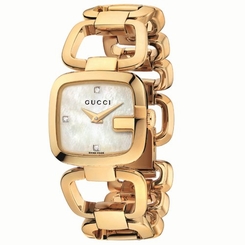 Gucci Watches : YA125513 Quartz Mother Of Pearl Dial Gold Tone Stainless Steel Women Watch