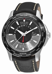Gucci Watches : YA126212 Automatic Timeless Black Dial Date Leather Men Watch