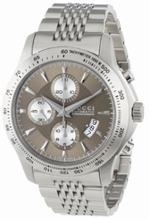 Gucci Watches : YA126213 Automatic Chronograph Brown Dial Date Stainless Steel Men Watch