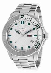 Gucci Watches : YA126232 Quartz White Dial Date Stainless Steel Men Watch