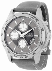 Gucci Watches : YA126241 Automatic Chronograph Date Gray Leather Men Watch