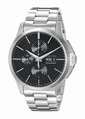 Gucci Watches : YA126264 Black Dial Stainless Steel Band Men Watch