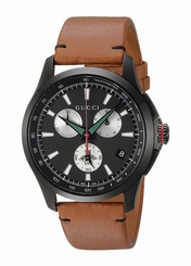 Gucci Watches : YA126271 Quartz Chronograph Date Brown Leather Men Watch