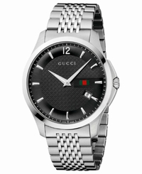Gucci Watches : YA126309 Quartz Black Dial Date Stainless Steel Men Watch