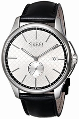 Gucci Watches : YA126313 Automatic Small Second Date Dial Black Leather Men Watch