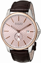 Gucci Watches : YA126314 Automatic Small Second Date Dial Brown Leather Men Watch