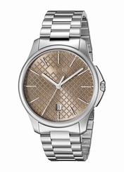 Gucci Watches : YA126317 Brown Dial Stainless Steel Band Women Watch