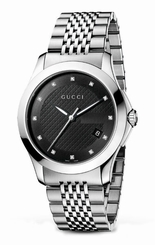 Gucci Watches : YA126405 Quartz Black Dial Date Stainless Steel Men Watch