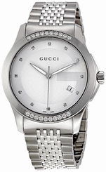 Gucci Watches : YA126407 Quartz Silver Dial Date Stainless Steel Men Watch