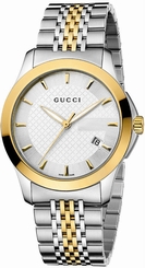 Gucci Watches : YA126409 Quartz Analog Dial Date Two Tone Stainless Steel Men Watch