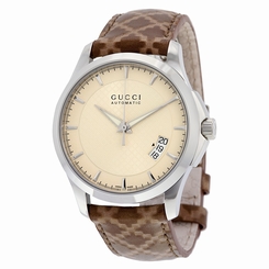 Gucci Watches : YA126421 Beige Automatic Unisex Watch