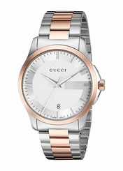Gucci Watches : YA126447 Silver Dial Gold Tone Band Women Watch