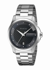 Gucci Watches : YA126456 Black Dial Stainless Steel Band Women Watch