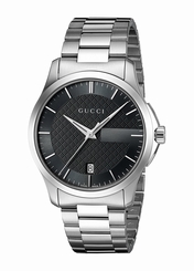Gucci Watches : YA126457 Black Dial Stainless Steel Band Women Watch