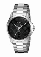 Gucci Watches : YA126460 Black Dial Stainless Steel Band Men Watch
