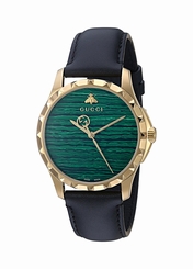 Gucci Watches : YA126463 Quartz Analog Black Leather Women Watch