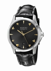 Gucci Watches : YA126469 Black Dial Stainless Steel Band Men Watch