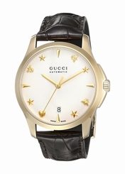 Gucci Watches : YA126470 Silver Dial Gold Tone Band Men Watch