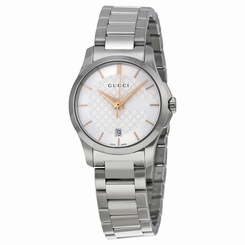 Gucci Watches : YA126523 Silver (diamond Pattern) Quartz Women Watch