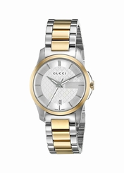 Gucci Watches : YA126531 Silver Dial Gold Tone Band Women Watch