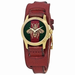Gucci Watches : YA126546 Green And Red Nylon Quartz Women Watch