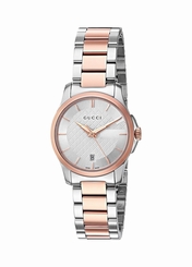 Gucci Watches : YA126564 Silver Dial Gold Tone Band Women Watch