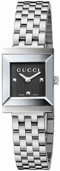 Gucci Watches : YA128403 Quartz Black Dial Stainless Steel Women Watch