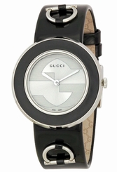 Gucci Watches : YA129403 Quartz U-Play Silver Dial Leather Women Watch