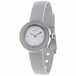 Gucci Watches : YA129517 Quartz Mother Of Pearl Dial Stainless Steel Women Watch