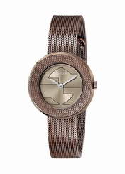 Gucci Watches : YA129520 Brown Dial Stainless Steel Band Women Watch