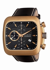 Gucci Watches : YA131204 Automatic Chronograph Date Black Leather Men Watch