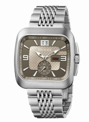 Gucci Watches : YA131301 Quartz Brown Dial Date Stainless Steel Men Watch