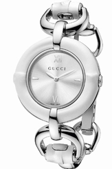 Gucci Watches : YA132406 Quartz Silver Dial Stainless Steel Bamboo Women Watch