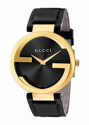 Gucci Watches : YA133326 Black Dial Gold Tone Band Men Watch