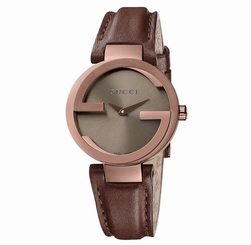 Gucci Watches : YA133504 Quartz Analog Dark Brown Dial Leather Women Watch
