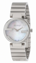 Gucci Watches : YA133508 Quartz Mother Of Pearl Dial Diamonds Bezel Stainless Steel Women Watch