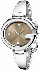 Gucci Watches : YA134302 Quartz Dark Brown Dial Stainless Steel Women Watch
