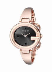 Gucci Watches : YA134305 Black Dial Stainless Steel Band Women Watch
