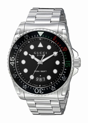 Gucci Watches : YA136208 Black Dial Stainless Steel Band Men Watch