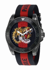 Gucci Watches : YA136215 Quartz Analog Nylon Strap Men Watch