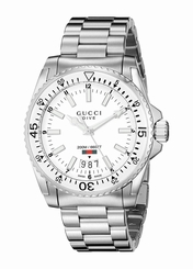 Gucci Watches : YA136302 White Dial Stainless Steel Band Men Watch