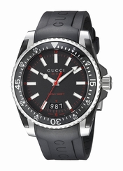 Gucci Watches : YA136303 Quartz Analog Date Black Rubber Men Watch