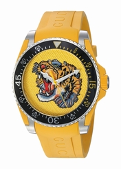Gucci Watches : YA136317 Quartz Analog Yellow Rubber Men Watch