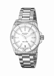 Gucci Watches : YA136402 White Dial Stainless Steel Band Women Watch
