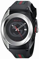 Gucci Watches : YA137101 Quartz Black Dial Date Rubber Men Watch