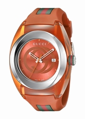 Gucci Watches : YA137108 Quartz Analog Date Orange Silicone Unisex Watch